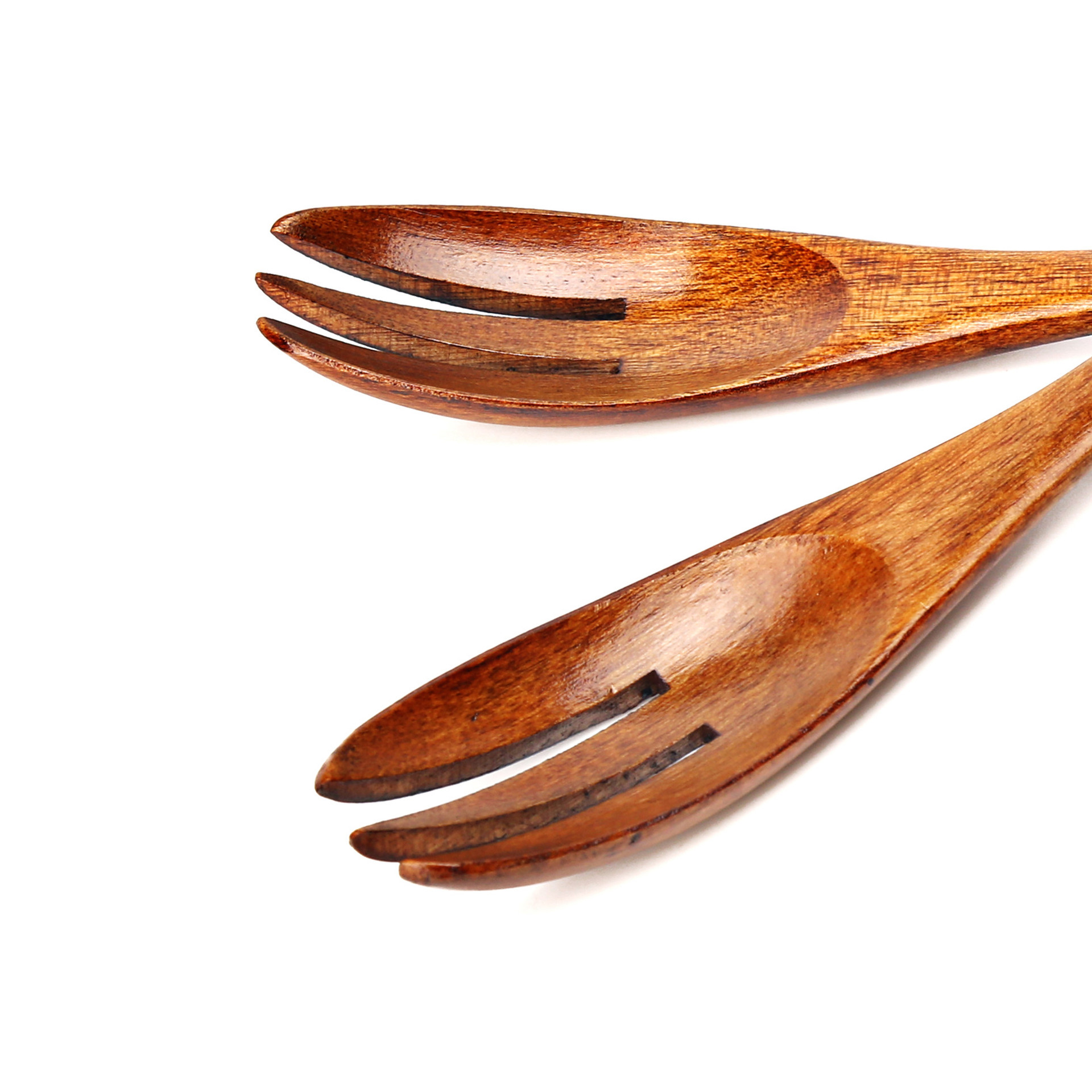 日式高档精致长柄木质缠线木叉 原单出口 水果叉 木叉子