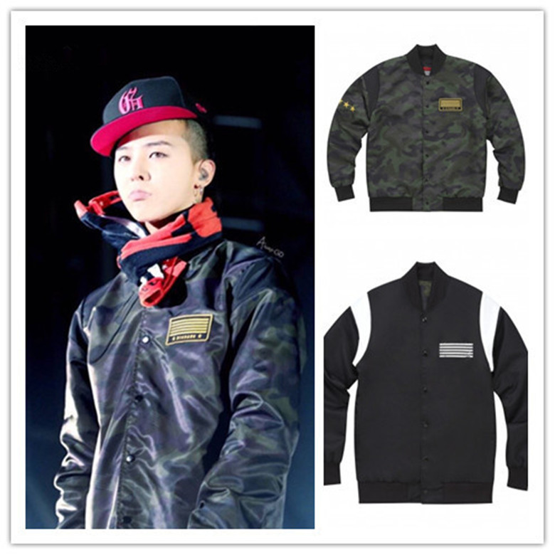 gd权志龙同款棒球服演唱会双面穿迷彩冲锋衣情侣捧球服外套