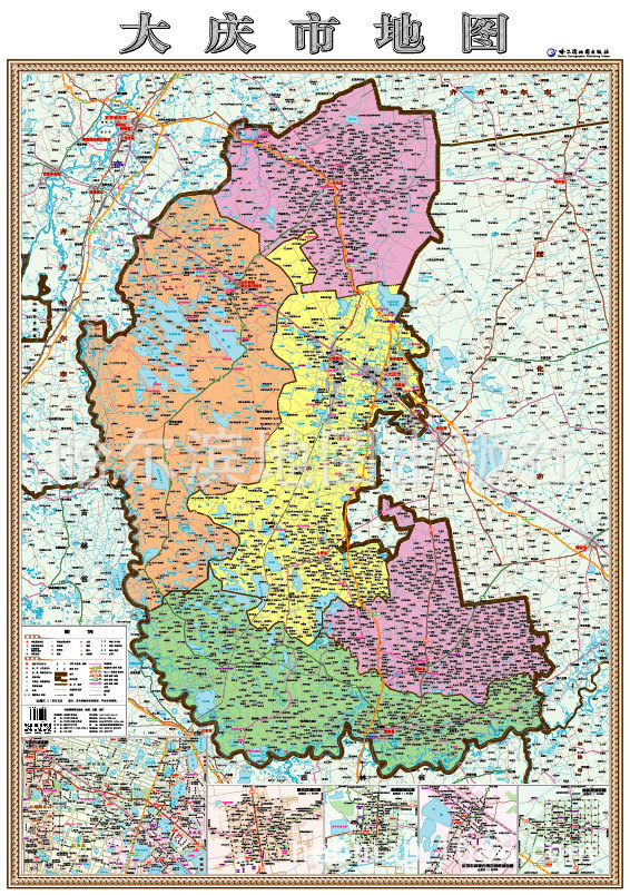 2018 黑龙江省 大庆市地图 行政区划 办公