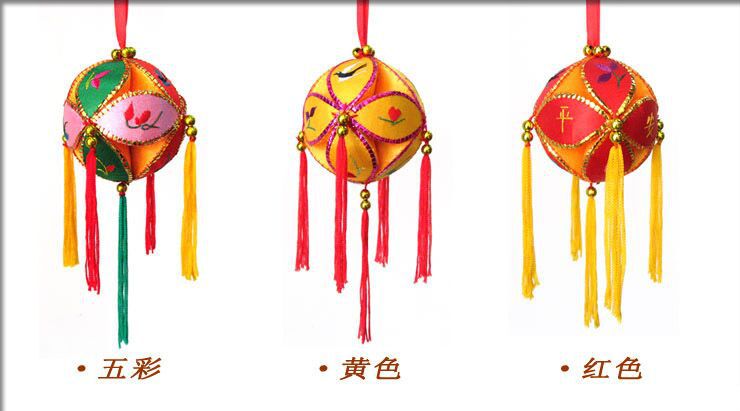 广西壮族绣球 一生平安字 纯手工刺绣 民族手工 8公分绣球