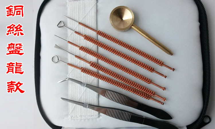 纯手工单头美容火针 盘龙柄不锈钢材质 异形火针5支一套 针灸针