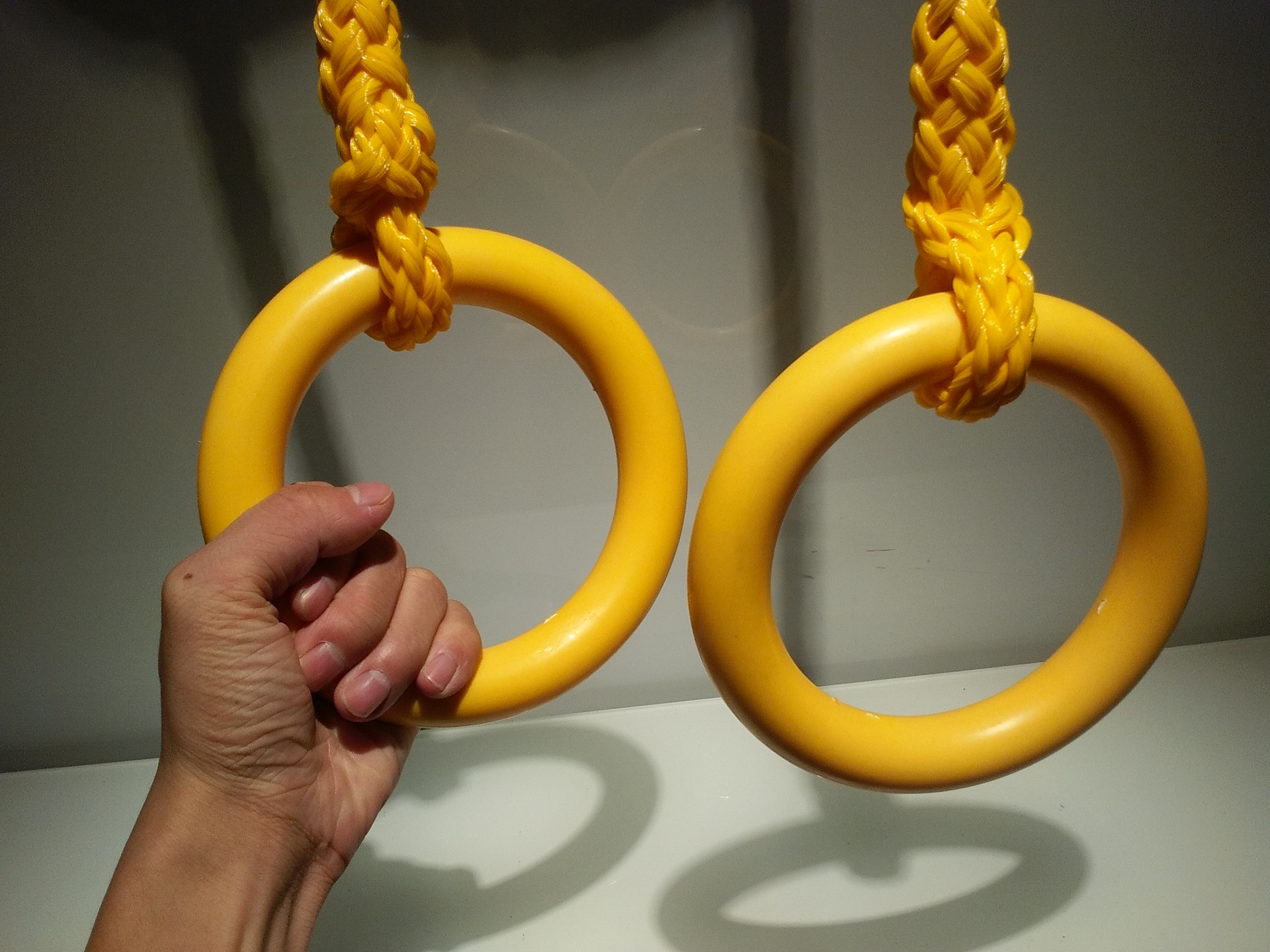 黄色abs体操吊环 健身房专用吊环 家用运动吊环 健身可调节吊环