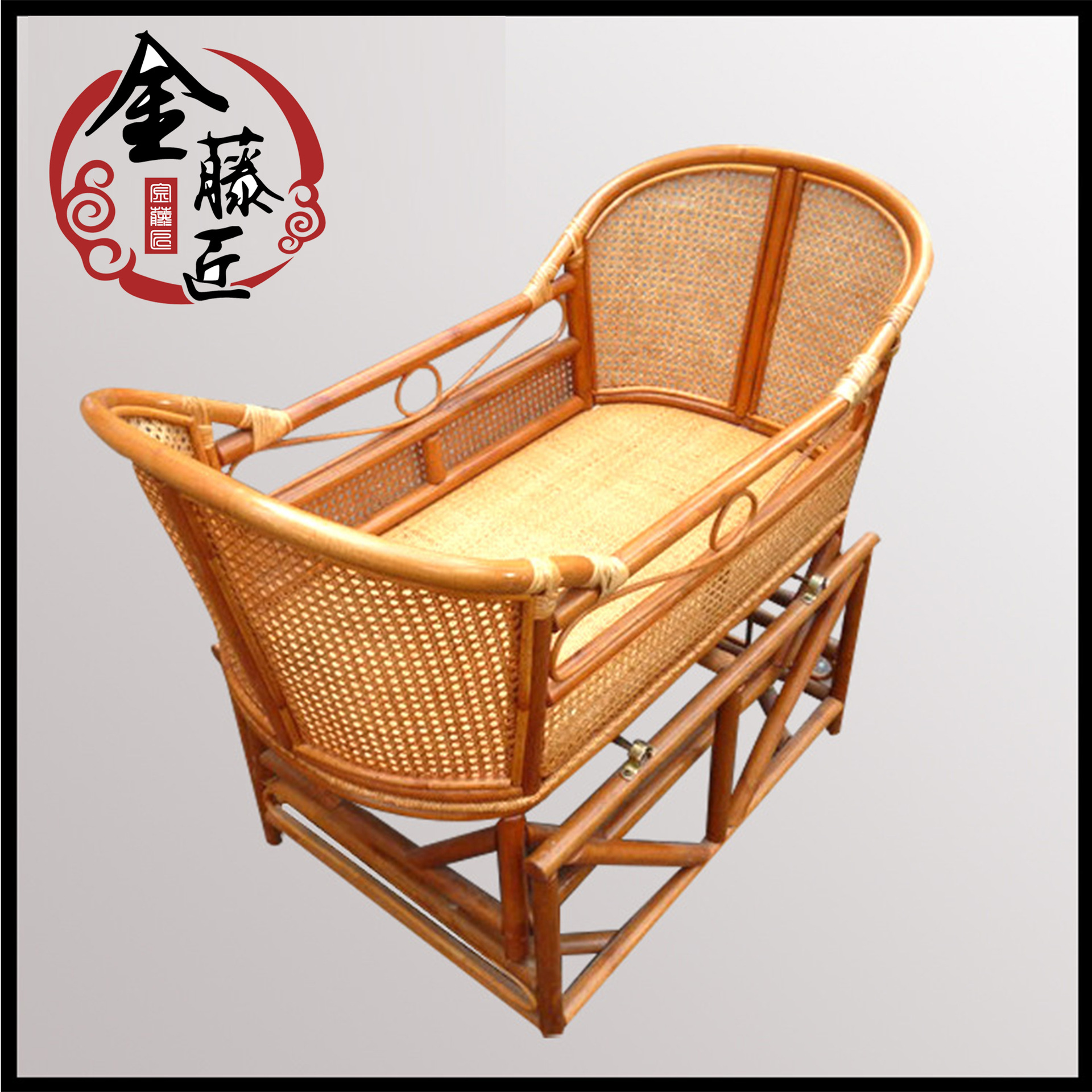 热正品印尼藤制婴儿床家居藤摇篮藤厂直销透气婴儿床