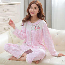 女睡衣长袖款纯棉 青年_女睡衣长袖款纯棉 青