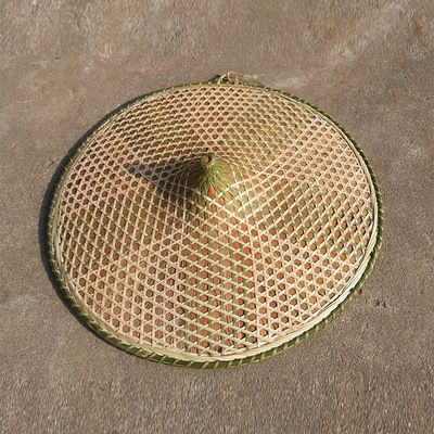 复古风格纯手工编织竹斗笠 遮阳防雨竹帽 竹编斗笠帽竹帽定制