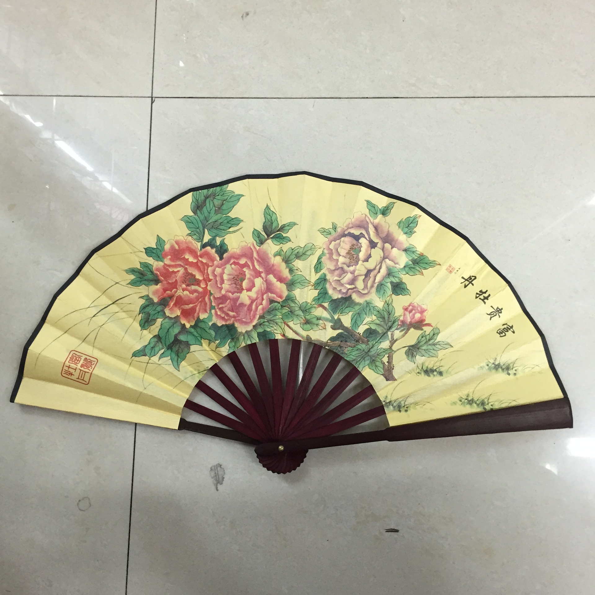 长度33cm 绢布扇子 学生diy 手工空白折扇 美人图