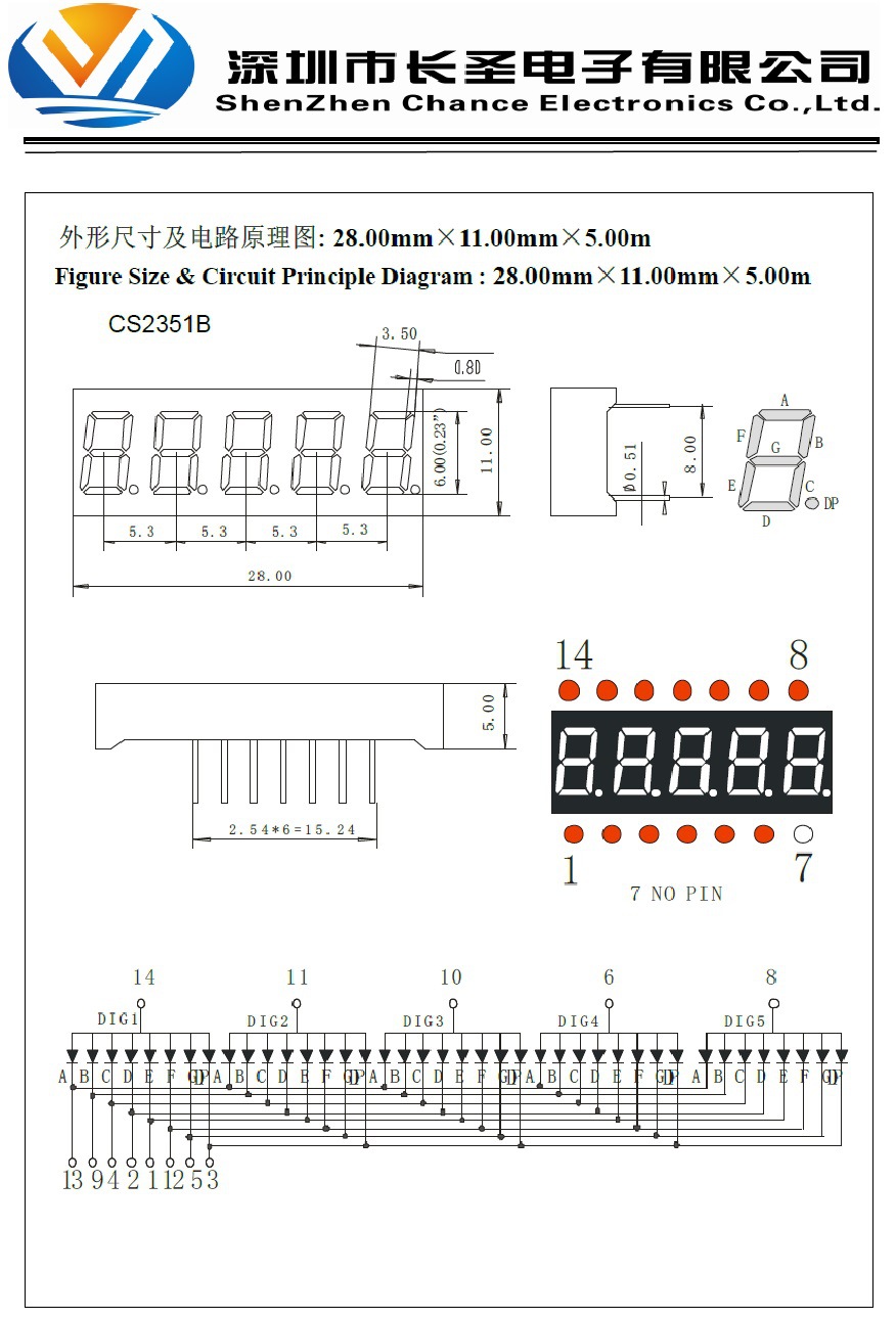 28英寸五位led数码管
