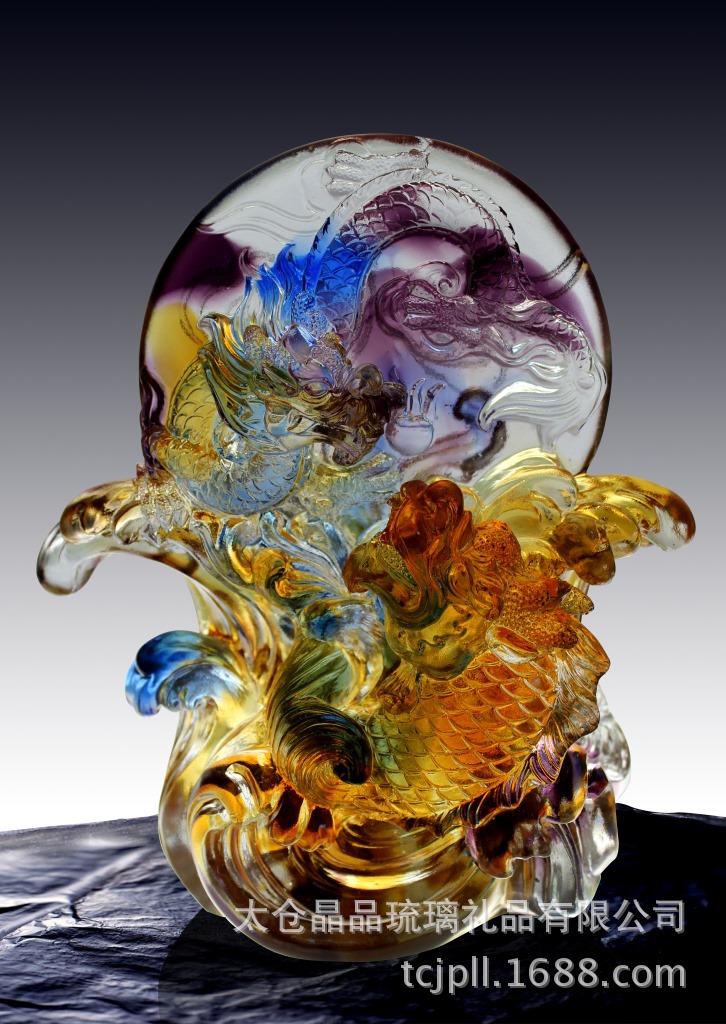 厂家直销琉璃龙工艺品 龙鱼豪迈 琉璃龙摆件 可定制