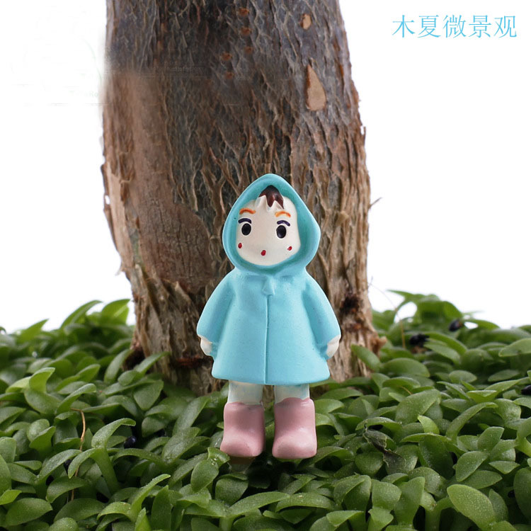 宫崎骏龙猫正版小小雨衣小梅 多肉盆栽 微景观花插饰 装饰小玩偶