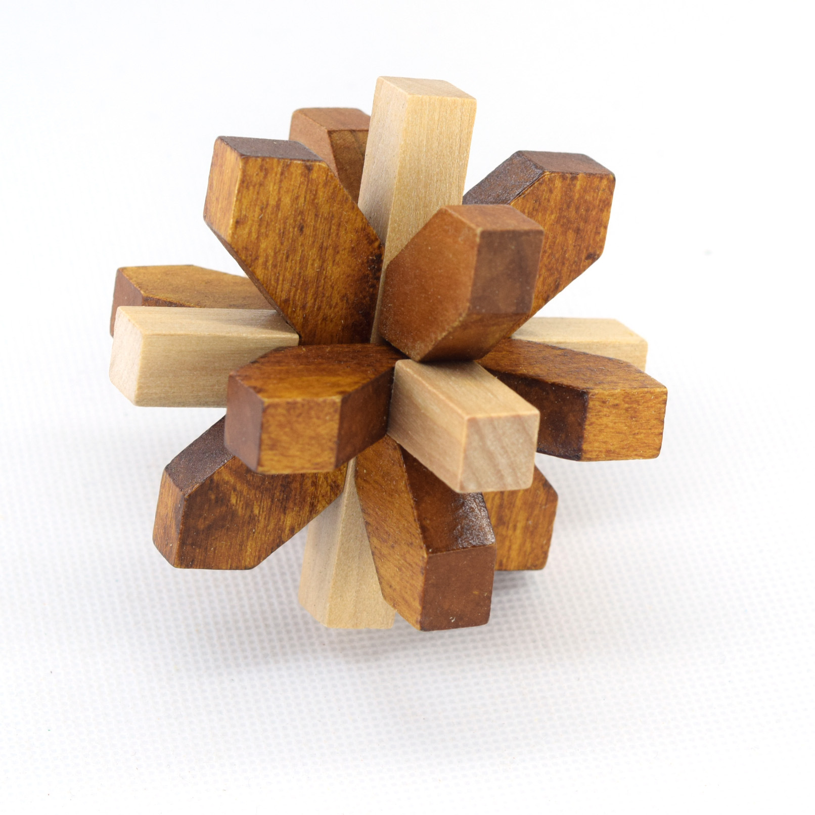 咖啡梅花锁 天然环保木制 孔明锁 地摊热卖益智成人儿童玩具爆款