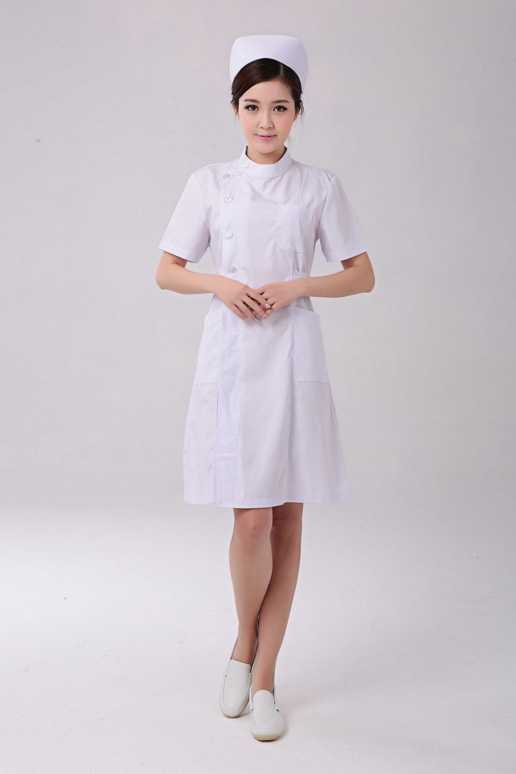 夏季护士服装短袖圆领医院用立领工作服厂家定做**采购白大褂.
