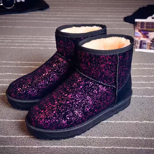 2015冬季防水透气金银亮色雪地靴女中筒靴厂家直销_desc