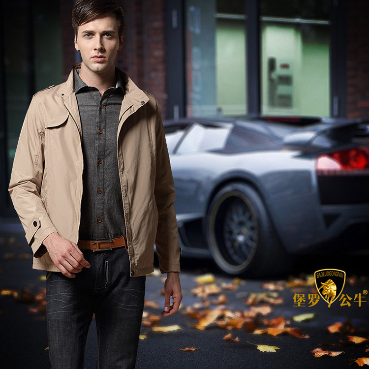 堡罗公牛2015夹克男 休闲外套立领 男式 厂家直供 批发.