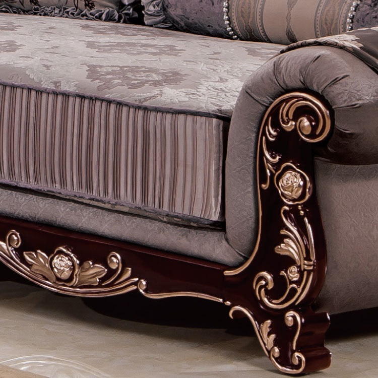 厂家直销新款白油雕花简欧布艺沙发客厅家具组合沙发欧式豪华沙发