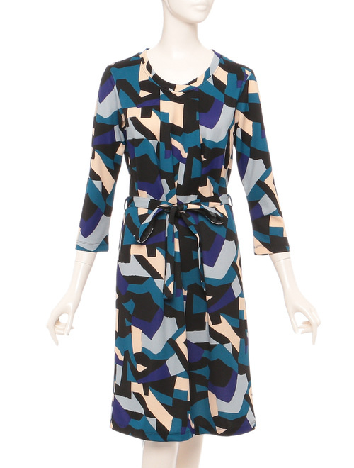 2015秋季新款 talbots原单时尚色彩艳丽的几何学连衣裙