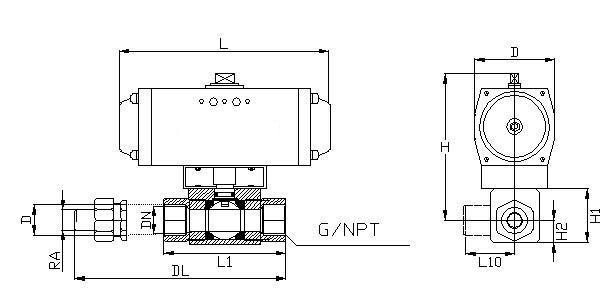 气动高压球阀 dn40 双作用气动不锈钢高压球阀 水处理