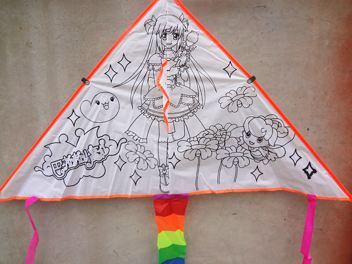 儿童风筝diy风筝三角风筝空白教学绘画填色涂鸦小风筝亲子