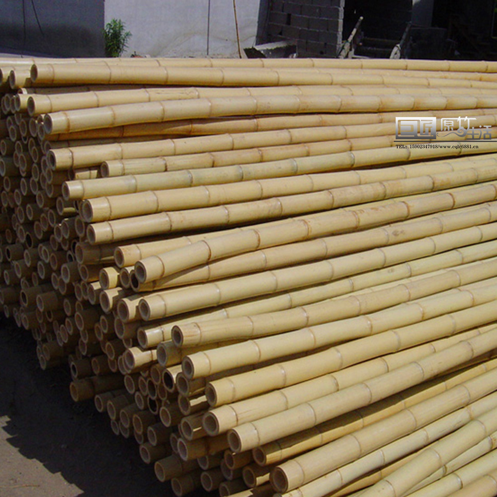 厂家批发定制各种规格天然原竹装饰装潢竹竿白竹竿竹片碳化竹竿