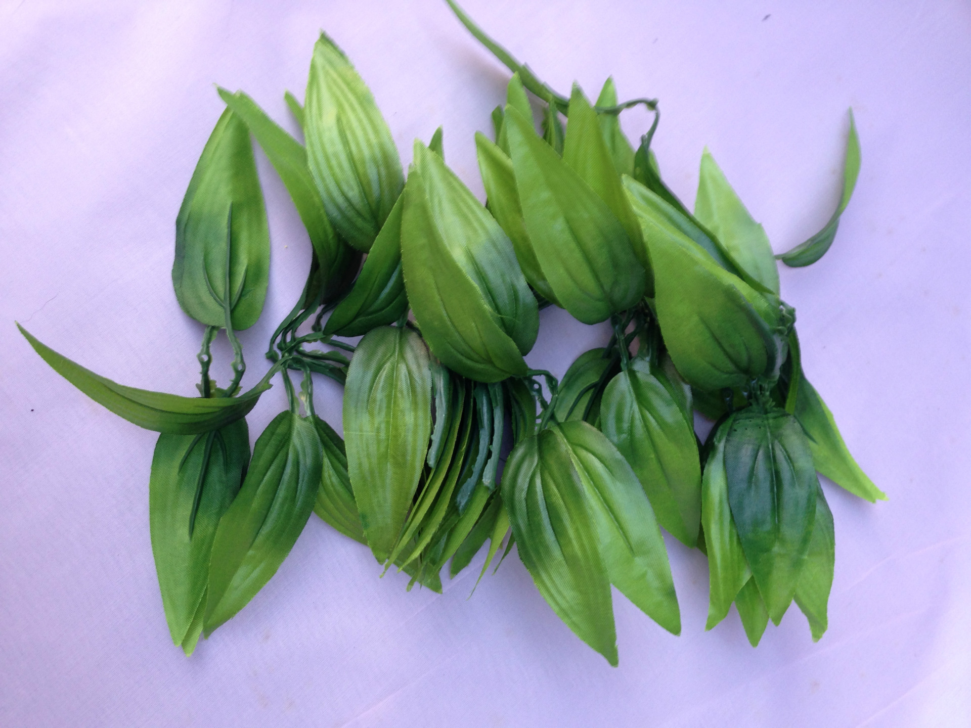 仿真百合花叶批发 手工丝网花材料配件 百合花叶仿真