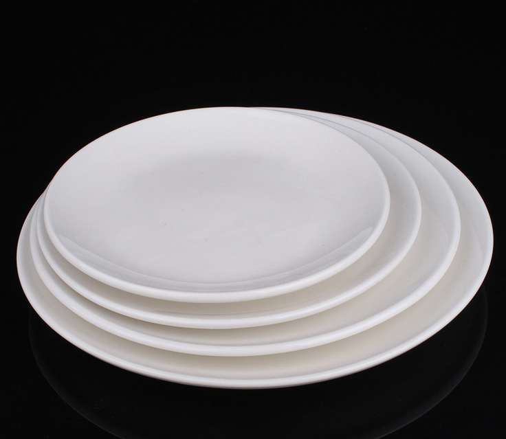 厂家批发 酒店餐具 镁质瓷牛排浅式圆月光盘子骨碟 画画调色专用