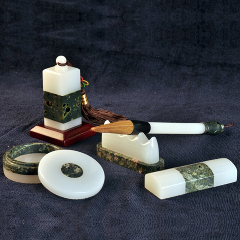 天然玉石 文房四宝套装 校庆聚会教师节 感恩送老师的纪念礼.