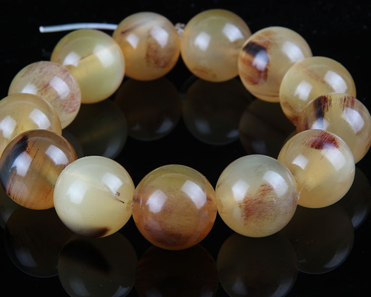 西藏ling羊角带血丝佛珠手串骨质手链天然羚羊角手串批发