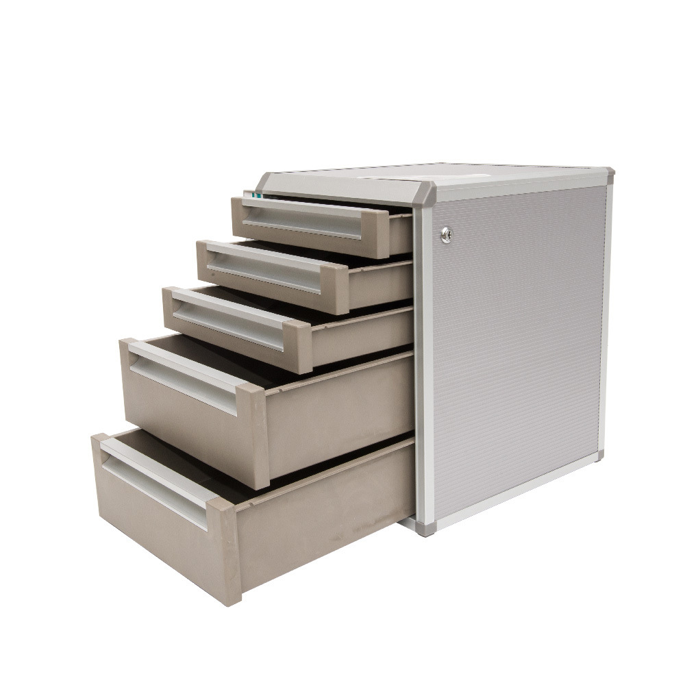 金隆兴9932五层文件柜铝合金办公a4资料柜抽屉式桌面收纳柜带锁