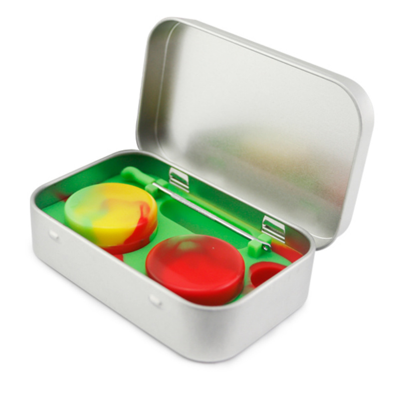 厂家直销 硅胶烟油盒 烟油盒底座 硅胶盒子带铁盒