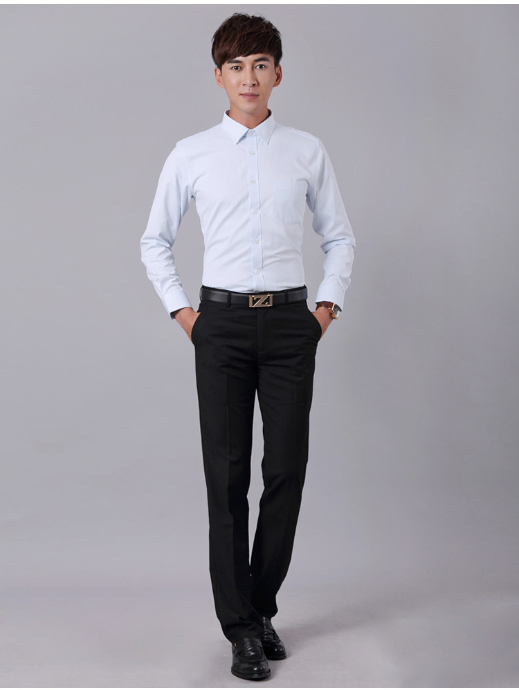 2016新款男士商务白领工作装长袖纯色正装衬衫 欢迎订购 可定制