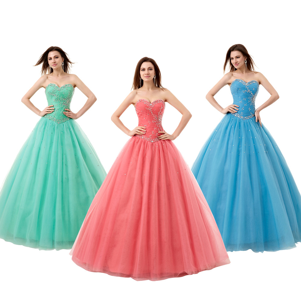 engerla品牌婚纱抹胸外贸出口彩色蓬蓬裙欧美十八岁成人礼服