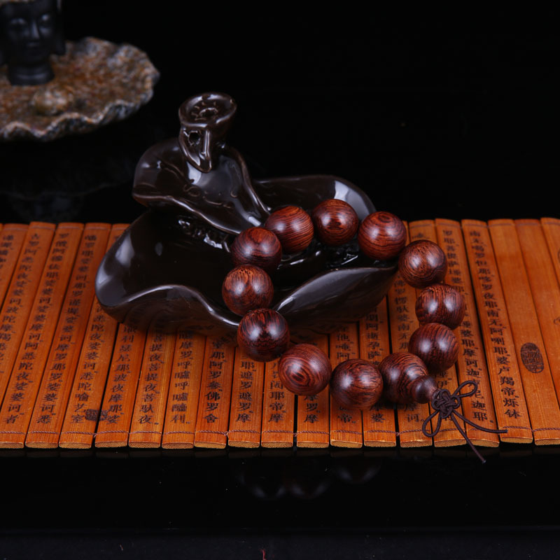 紫云轩优质缅甸白酸枝木佛珠手串 木制工艺品手串 手镯 佛珠手串