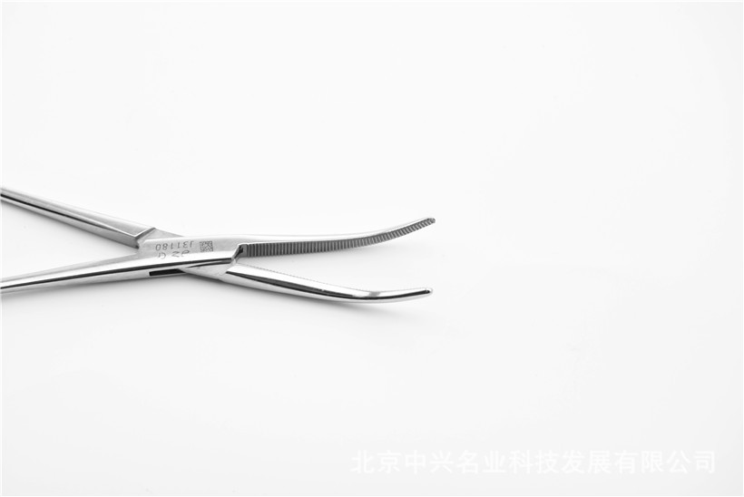 医用不锈钢止血钳18cm 弯全齿 弯头 上海金钟手术器械