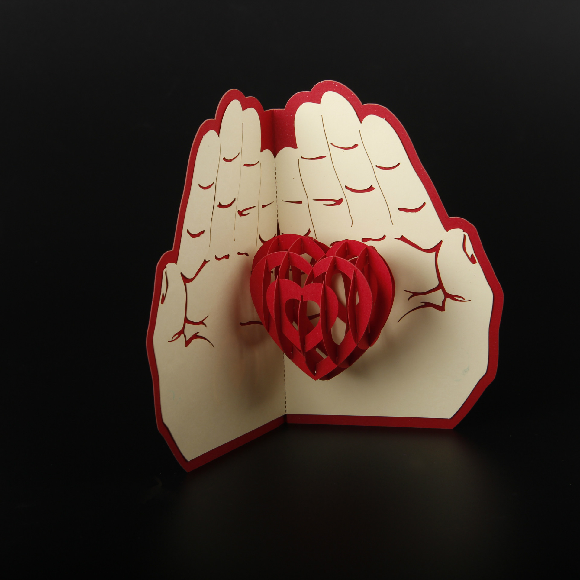 韩国创意立体贺卡圣诞节明信片手工定制感恩节生日祝福卡爱在手心