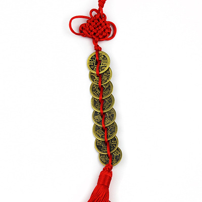 纯铜八帝钱招财纳福镇宅化煞风水铜钱手工编织