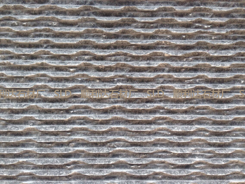 河南天然芝麻黑拉丝流水石 流水板 文化石大理石墙砖 拉丝价格