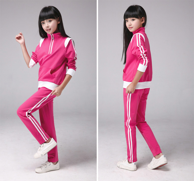 aiybaby2016秋季新款常规孩子童装女童学生运动套装中大童两件套