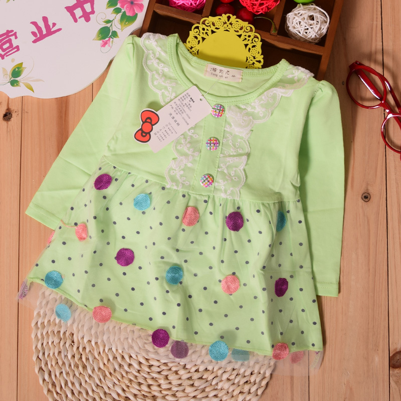 2016春装新款童装批发 点点儿童t恤 韩版潮流 童装批发厂家直销