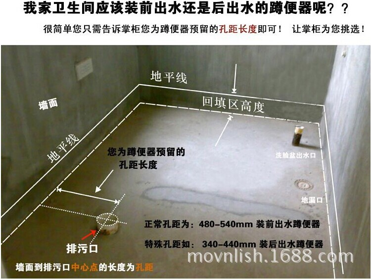 movnlish陶瓷蹲便器防臭蹲厕蹲坑带s弯管大便器大便池承接oem特价