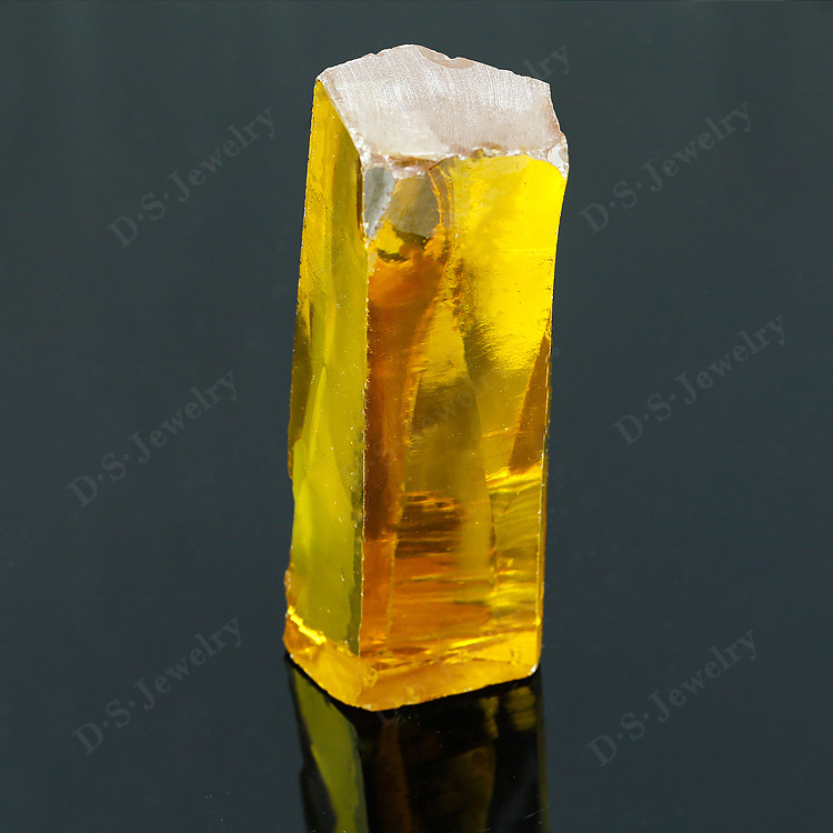 梧州人造宝石_人造合成金黄色香槟色锆石原石厂家直销工艺品