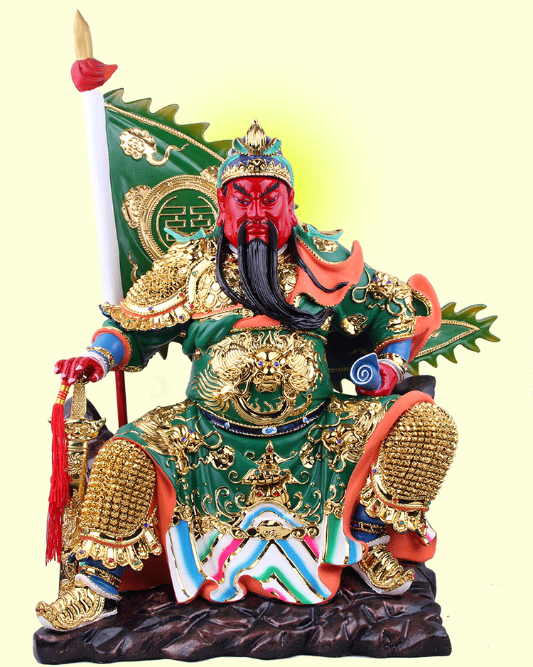 富臣佛道神像摆件义乌树脂镀金工艺品关公关老爷伽蓝护法武财神