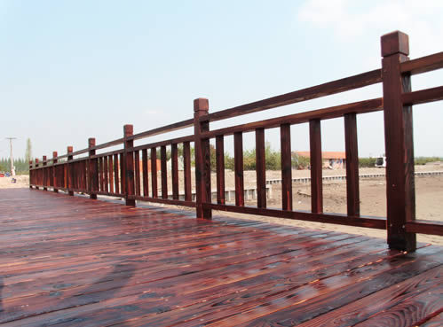 定做户外进口菠萝格景区公园围栏小区防腐木扶手别墅庭院篱笆栅.