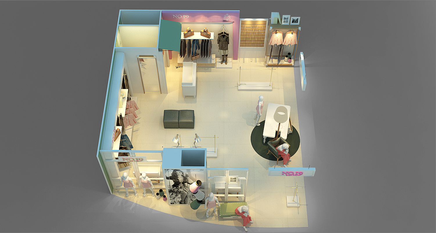 19简欧木质展示柜展台木制 商场高档女装品牌陈列展柜展示架