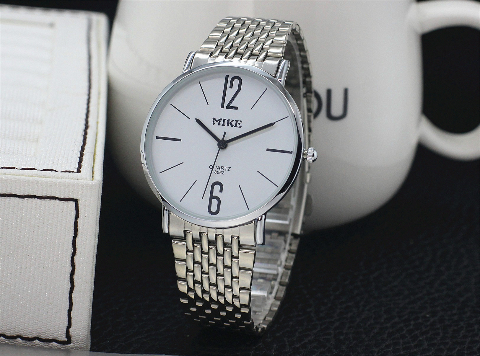 米可手表女超薄防水男表时尚潮流款钢带情侣一对表男士石英表