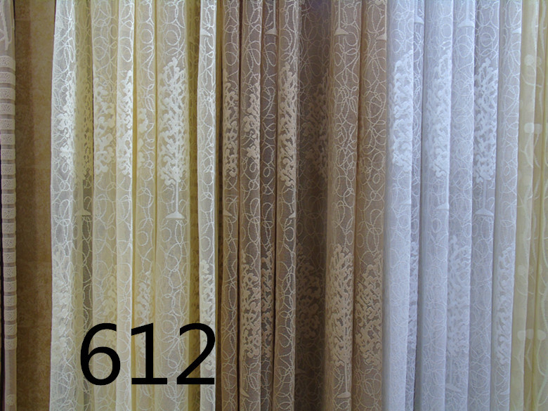 现货供应简约时尚经编提花窗帘纱工程经编网