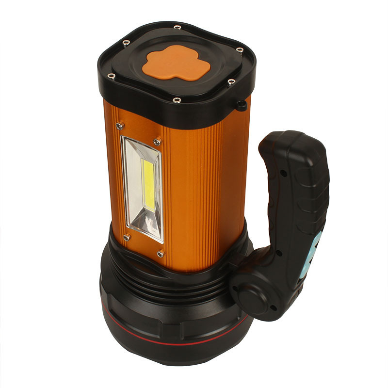 t124手提灯探照灯usb移动电源充电led手电筒户外登山越野打猎照明