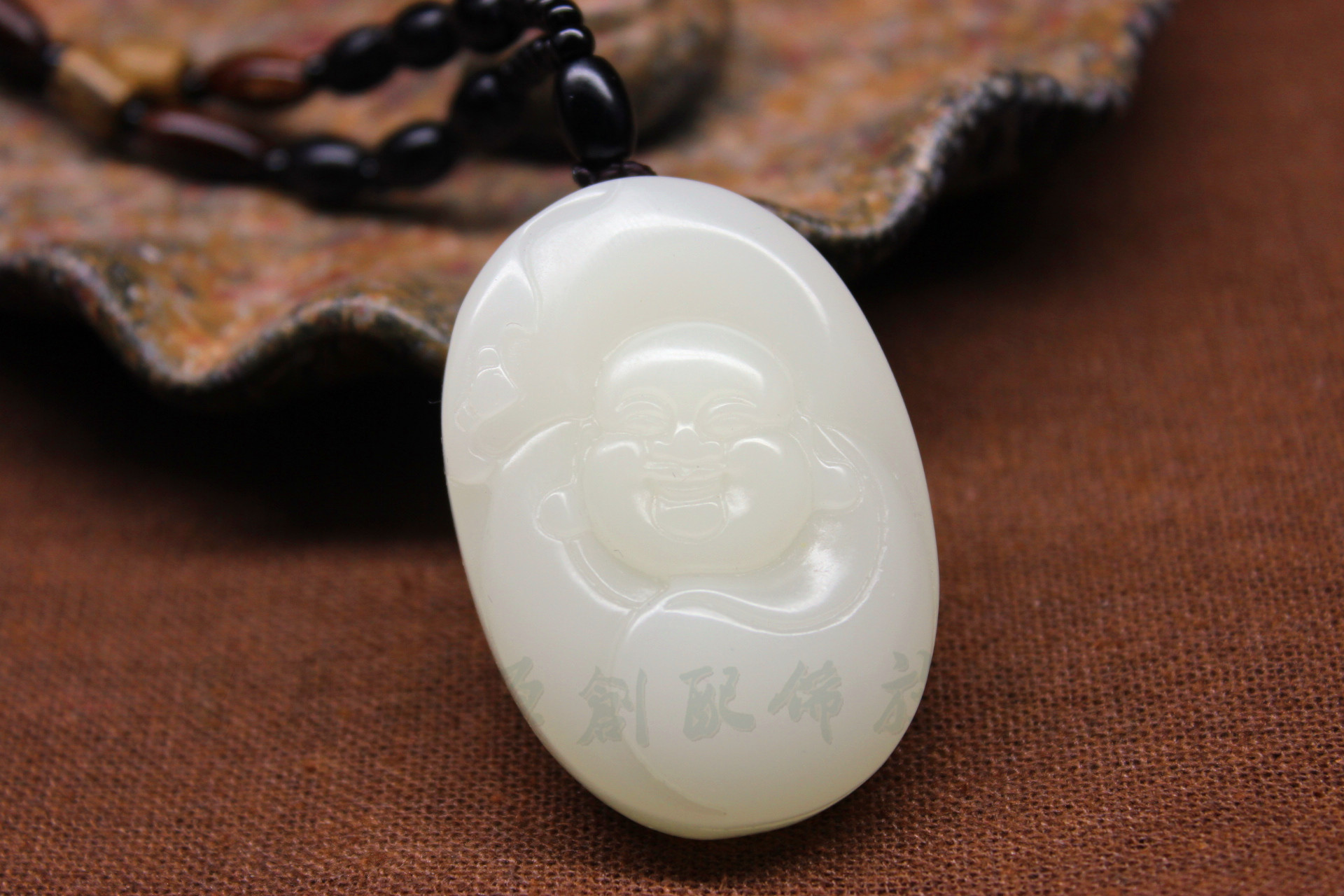 新疆和田玉佛羊脂白玉籽料玉佛笑佛吊坠 玉坠佛公白玉佛头女挂件