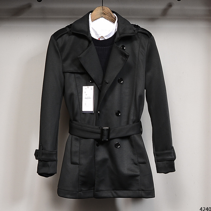 秋冬新款男士中长款双排扣风衣4240
