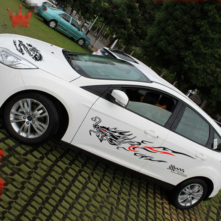 龙图腾车贴 汽车拉花龙贴纸 个性改装车身贴纸 厂家直销 动漫贴纸