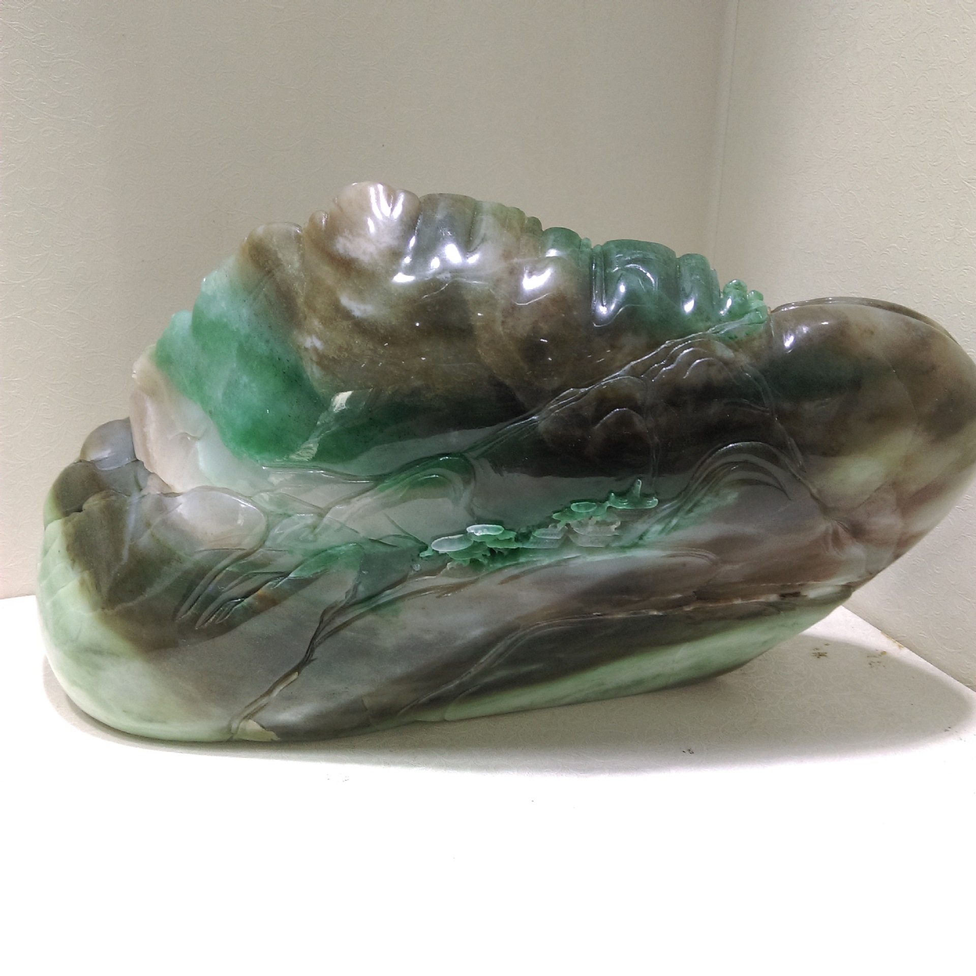 商务礼品南阳独玉独山玉摆件天蓝细白三色料送友人摆件