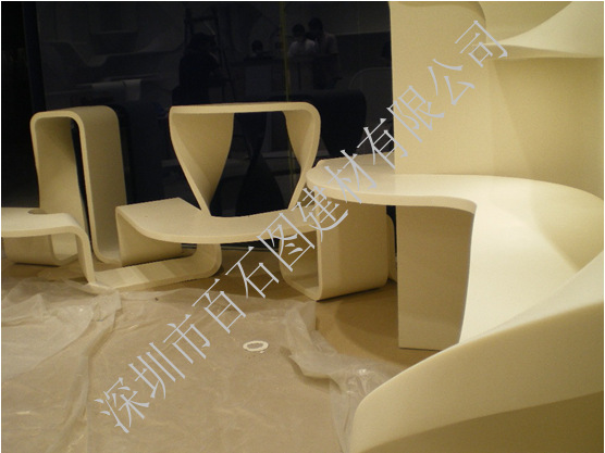 深圳人造石材厂 高端定制星容月容人造石餐桌办公室台面一体成型